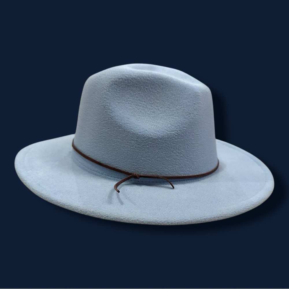⭐️HP💫EUC UnBranded Felt Western Style Fedora in Powdered Blue. OS 👒 - Picture 4 of 11